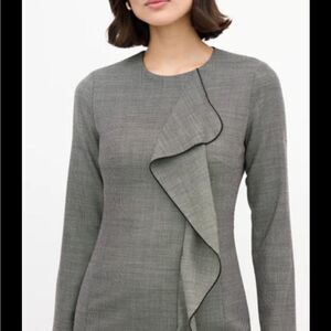 MaxMara black virgin wool dress back zip US 6